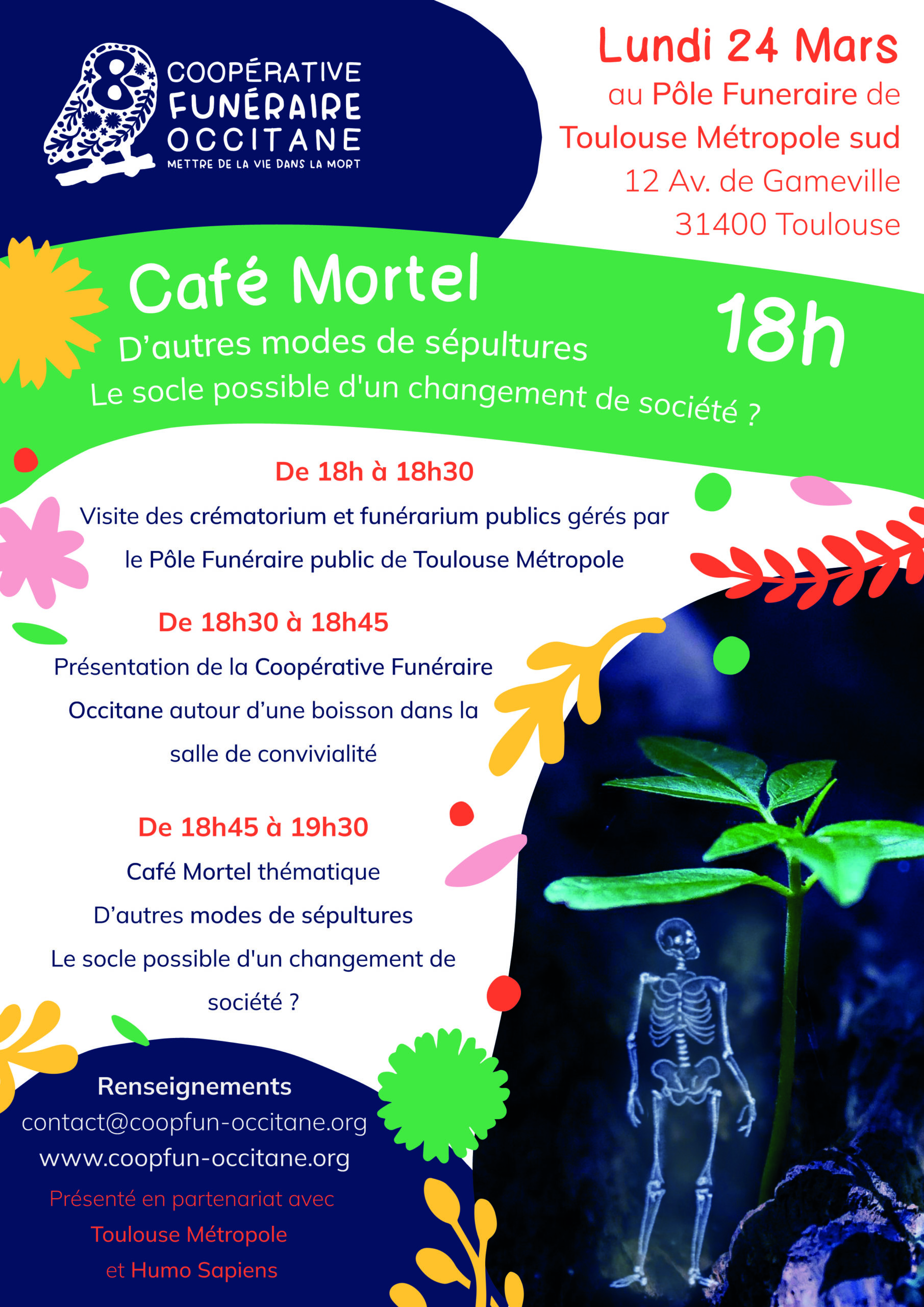 Flyer café mortel lieux et rites de la mort le 3 avril 2024